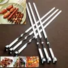 Autres fournitures de jardin Holaroom 6pcs / Set Barbecue Brochettes De Viande Morceaux De Viande En Acier Inoxydable Churrasqueira Bâton De Rôti Pour Barbecue Pique-nique En Plein Air G230519