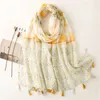 Ny design Brand Women Scarf Fashion Aztec Geometric Tassel sjalar Spring Autumn Warm Wrap Hijabs Lady Pashmina Foulards Bandana G220513