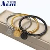 Armband ailatu 10st rostfritt stål Jesus San Benito Wire Bangles Saint Benedict Medal Charm Armband Män Kvinnor Religiösa smycken gåva