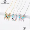 Подвесные ожерелья Colorf 26 Первоначальное ожерелье для женщин AZ Алфавит Персонализированные ювелирные изделия в день матерей