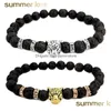 Kralen nieuwe aankomst lava stenen luipaard kralen armband voor vrouwen mannen 8mm natuurlijke elastische genezing mode sieraden cadeau drop levering bra dhq0b