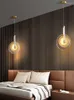 Подвесные лампы роскошная легкая спальня подвеска одиночная голова современная простая фоновая стена