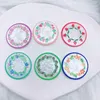 Crystal Summer style 50pcs/lot 35mm color flowers pattern print geometry rounds shape acrylic beads diy jewelry earring accessory