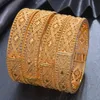 Bangle 4st/set Nigeria Dubai Gold Color Bangles African Bridal Wedding Jewelry for Women Armband Franska smycken krage