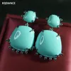 Knot KQDANCE Turquoise Rose Quartz Apatite Earrings With Big Pink/Blue/Red Natural Gem Stone 925 Silver Needle Jewelry Women 2022 New