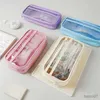 Cosmetic Bags Cases Transparent Pencil Case Pen Bag Simple Design Multi Layer Storage Pouch for Stationery Cosmetic Organizer