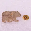 Gold plated bear pin badge cute flower animal shape jeans fashion accessories brooch holiday children gift jackets backpack decor ba15 C23