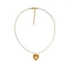 Colares pendentes de jóias européias e americanas Colar de água doce feminina French Barroced Style 18K Gold Bated