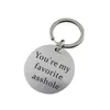 PIXNOR You're My Favorite Asshole Key Chain Stainless Steel Keyring Funny Keychain for Boyfriend Husband Valentine's Gifts2719