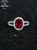 Rings LabはRuby Real Echt 925 Sterling Silver Party Cocktail Ring for Cute women fored firmand yesthetic Gifts Red Charms Trend