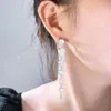 Pendientes colgantes CWWZircons, racimo brillante, piedra de Zirconia cúbica redonda, concurso de gota colgante elegante para mujer, joyería festiva CZ559