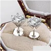 Stud Trendy 1 Carat D Color Round Moissanite Diamond Earrings Women 100% 925 Sterling Sier Gra With Grastud Drop Delivery Jew Dhgarden Dhxw2