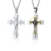 Pendant Necklaces 2023 Europe And America Jewelry Titanium Steel Retro Multi-layer Cross Personalized Charming Suitable For Men