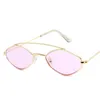 Occhiali da sole Small Slim Vintage Oval Women Brand Designer Retro Pink Red Yellow Tint Clear Lens Occhiali da sole Shades