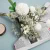 Flores decorativas Flor artificial blanca Diente de león Crisantemo Planta completa Ramo mixto Boda en casa Decoración de mesa de Navidad Nupcial
