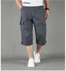 MENS SHORTS Lång längd last Män Summer Casual Cotton Multi Pockets Breeches Croped Trousers Military Camouflage 5XL 230519