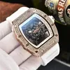 2023 nouvelle montre hommes loisirs diamant montres or boîtier en acier Silicone Quartz montre-bracelet bracelet mâle Relogio Masculino Ri6