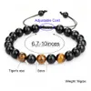 Kralen 6pcs Classic Blue Tiger Eye Natural Stone Strands armbanden verstelbare maat 8 mm 10 mm gevlochten Onyx armband Men vrouwen paar J Dhmeg