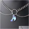 Подвесные ожерелья Новая симфония Crystal Moon Mtilayer Ожерелье для женщин -ювелирных украшений для женщин с друзья