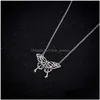 Pendant Necklaces Stainless Steel Butterfly Fashion European Animal Necklace Clavicle Chain Jewelry Holiday Gifts Wholesale Drop Del Dhk4Z