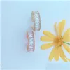 Bandringe Neue Micro Zirkon Für Frauen Mode Offene Einstellbare Fingerring Gold Rose Romantische Zubehör Engagement Schmuck Dhcin