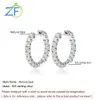 Earrings GZ ZONGFA Genuine 925 Sterling Silver Clip Earring for Women 2.5 Carats Natural Opal Cabochon Cut Colorful Opal Fine Jewelry