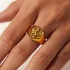 Bandringen uworld 18k gouden PVD vergulde 316L roestvrijstalen ringen vinger dikke bruiloftstatement sieraden shell zoetwater parel zirkon ring 230519