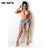 Jeans femininos cm yaya mulheres curto sólido meados de cintura elástico borla mini denim shorts sexy moda streetwear casual roupas de verão 23519 230519