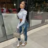 Women S Jeans CM Yaya Hole مغسول الدنيم بانت الرجعية مثير سحاب ذبابة ممزق القلم الرصاص شارع نحيل عالي الخصر سيدة 23519 230519