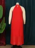 Casual Dresses Red Plus Size Dresses 4XL 5XL Halter Long Loose Chiffon Outfits Pullover Sleeveless Evening Birthday Cocktail Party Gowns 2023 L230520