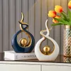 Novelty Items Nordic Abstract Ceramic Sculpture Modern Light Luxury Living Room Home Decoration Office Decoration Desk Accessories Craft Gift