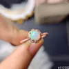 Clusterringen Vintage Classic Natural Opal Ring 925 Sterling Silver ingelegde edelsteen ronde bruids bruidsbetrokkenheidsfeestje geschenk