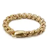 12mm Personalized Punk Skull Gold Bracelets Men's Jewelry chain 18k solid gold fill Hip Hop chain Bracelets 22.5cm