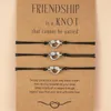 Bangles 12Set/lot Knot Wax Rope Bracelet Adjustable Stainless Steel Bracelet Friendship Jewelry