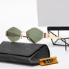 Designer solglasögon för män buffelhorn solglasögon män kvinnor klassisk fritid lyx hexagonal metall ramgrammar mode ramar solglasögon med box lunette