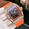 2023 nouvelle montre hommes loisirs diamant montres or boîtier en acier Silicone Quartz montre-bracelet bracelet mâle Relogio Masculino Ri6