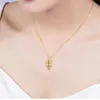 Colares YUNLI Pure 24K 999 Gold Pingente Colar Lindo Urso com Real 18K Gold AU750 Chain para Mulheres Fine Jewelry Presentes PE015