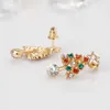 Stud -oorbellen vrouwen kerstboom strass ear elegante sieraden xmas cadeau ringen