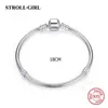 Bangle Strollgirl 925 Sterling Silver Original Charms Armband Bangle Luxury Fashion Diy Jewelry Making for Women New Ankomst