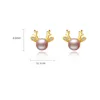 New Fashion Cute Deer 3A Zircon Pearl Stud Earrings Women Luxury Brand S925 Sterling Silver Plated 18k Gold Earrings Female Sexy Charm Earrings High-end Jewelry Gift