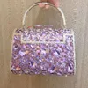 イブニングバッグXiyuan Luxury Wedding Party Clutch Bag Bride Crystal Silver Purple Diamond Handbag Women Handbags Purse 230519
