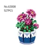 Blocos Vaso de flores Blocos de construção montados Planta Bonsai Móveis para casa Rose Orchid Bouquet Modelo Brinquedo para crianças Presente R230629