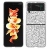 Placage Pliant Sparkle Vogue Coque de Téléphone pour Samsung Galaxy Z Fold3 Fold4 Flip3 Flip4 5G Robuste Mince Protection Complète Souple Bumper Chatoyant Coque en Cuir Antichoc