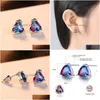 Ohrstecker Kreatives Design Regenbogen CZ Mode Damen Dreieck Engagement Highend Schmuck Drop Lieferung Dhgarden Dhk1D