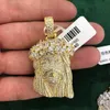 Necklaces New Big Size Jesus Pendant Necklace With Tennis Chain Mens Iced Out Charm Jewelry Gold Silver Color Chain Hip Hop Jewelry