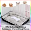 kennels pens Super Soft Sofa Dog Beds Waterproof Bottom Kennel Fleece Warm Bed Mat For Large Dogs Rectangle Winter Pet Cat House G230520