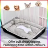 Kennels Pens Super Soft Sofa Dog Beds Waterproof Bottom Kennel Fleece Warm Bed Mat for Large Dogs Rectangle Winter Pet Cat House G230520