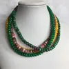 Necklaces 5*8MM Faceted Tourmaline Red Green Yellow Natural Stone Jewelry Noble Elegant Exquisite Rubies Chain Choker Necklace Collier