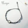 Bangle Thaya Moonstone Branch Armband S925 Silver Twilight Thin Chain Dainty Gemstone Armelets Handgjorda för kvinnliga damer smycken gåva