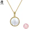 Colliers ORSA bijoux solide 925 en argent Sterling naturel coquillage collier pour femmes filles à la mode pierres précieuses pendentif collier bijoux GMN12